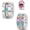 HappyStar charm argento 925,bead charm da donna, ciondolo combinato, I migliori regali per Sorelle e coppie, (perline distanziatrici incluse)
