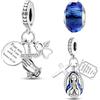 HappyStar charm argento 925,bead charm da donna, ciondolo combinato, I migliori regali per Sorelle e coppie, (perline distanziatrici incluse)