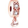 Amuefer Famiglia Sempre Pavé Clip Charm Compatibili Bracciale Collana, Argento Sterling Ciondolo Compleanno Natale Gioielli Regali per le Donne Moglie Amici