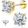 SLLAISS Orecchini Moissanite Uomo Argento 925 Punto Luce con Diamante Moissanite D Color VVS1 Piercing Trago Helix Piercings Orecchini Donna Or Ipoallergenici Oro 16k 7.5mm