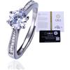 HALUKAKAH Anello da Donna in Moissanite Argento Sterling 925 con Diamante di Laboratorio 1 Carato e Certificato,Gioiello Elegante da 1,0 ct,Regolabile,Reale,Regalo per Moglie,Fidanzata,Mamma,Figlia