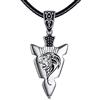 VONALA Collana con punta di freccia, in argento Sterling 925, con freccia, lupo/leone/vichingo, ciondolo a forma di lancia, gioiello vichingo, regalo per uomo e donna, Eine Größe, Argento sterling