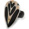 Avalaya 35 mm/nero/bianco/crema a forma di goccia, anello a forma di conchiglia/fatto a mano/leggera variazione di colore/irregolarità naturali, Misura unica, plastica, conchiglie marine, Nessuna