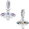 HappyStar charm argento 925,bead charm da donna, ciondolo combinato, I migliori regali per Sorelle e coppie, (perline distanziatrici incluse)