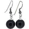 Treasure Bay TreasureBay - Orecchini fatti a mano, in argento e pietre preziose, 12 mm, per donne e ragazze Agata nera e Argento, cod. TBH12MM