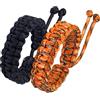 Jewboo - Coppia di braccialetti di sopravvivenza intrecciati fatti a mano in paracord per coppie, uomini e donne, taglia regolabile, Taille réglable (16 à 20 cm):, Nessuna pietra preziosa