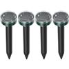GMSLuu 4 distributori solari ad ultrasuoni per topi e ratti, dispositivo esterno con punta terrestre, repellente per arvicole, per giardino e prato, IP44, resistente alle intemperie, 400-1000 Hz