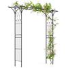 COSTWAY Pergolato a Arco da Giardino, Pergola da Esterno Decorativa in Metallo per Piante Rampicanti, Arco da Esterno per Feste, Matrimonio (Nero, Modello 2)