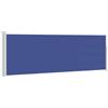 vidaXL Tenda da Sole Laterale Retrattile per Patio Privacy Automatica Schermo Parasole Frangivento 100x300 cm in Tessuto PU Blu Telaio in Ferro