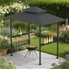 Peviasot Gazebo per Barbecue Impermeabile, con 2 ripiani laterali, cesto in metallo, ganci e cavatappi, tetto a doppio strato, gazebo da giardino per barbecue, UV-protetto, 238x148x250 cm, grigio
