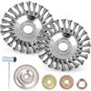 SWAWIS 2 Pezzi Spazzola per Decespugliatore Diametri 150mm Testina Decespugliatore Universale Dimensione Foro 25,4 mm con Accessori di Montaggio