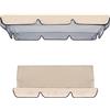 Gralara Kit Copertura per tettoia per Sedia a Dondolo da Giardino Copertura Superiore e Fodera per Cuscino Coprisedile Resistente agli Strappi 150x50x10 cm, Beige