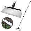 BOODPET Pala da giardino con manico regolabile a 5 sezioni e guanti da 200 cm, zappa in acciaio inox resistente, lama larga 38 cm per giardinaggio, paesaggistica, rimozione di neve e terreno, ergonomica e