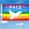 Mizijia Bandiera Colomba della Pace 90 x150 cm,Bandiera Pace,Pride Flaga,Bandiera Rainbow,Incoraggiamento Celebrare,con 2 Occhielli Poliestere Resistente,Adatto per balconi,Giardini o Interni (A)