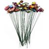 BEAZOOM 50 pali da giardino a forma di farfalla, in PVC, ornamenti artistici con ali primaverili, aiuole, vasi e decorazioni per esterni, colori casuali