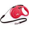 FLEXI New Classic M guinzaglio 8 m. Rosso. Fino a 20 kg.