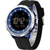 Forrader Orologio digitale da uomo, impermeabile, militare, per sport all'aria aperta, fitness, con conteggio calorie, cronometro, sveglia, Nero e blu