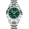 Seestern S456 GMT Automatico Acciaio Data Verde Bianco Zaffiro Orologio Uomo