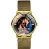 EREMITI JEWELS Orologio da polso Unisex personalizzato con quadrante in rilievo effetto 3D - M STEEL WATCH - personalizzabile con foto immagine logo brand testo idea regalo (Oro)
