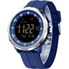 Forrader Orologio digitale da uomo, impermeabile, militare, per sport all'aria aperta, fitness, con conteggio calorie, cronometro, sveglia, Blu Argenteo, Cinturino