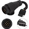 Yosoo Adattatore per Spina del Rimorchio, Yosoo Coperchio della Spina del Rimorchio EU 13 Way Round to US 4 Way Flat Trailer Connector Converter Conversion Plug Replacement for RV