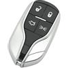 BROVACS Alloggiamento di Ricambio per Chiave + Chiave Bianca Non Tagliata per Inserimento di Emergenza Compatibile con Chiave Smart Senza Telecomando MASERATI a 4 Pulsanti, Custodia per Telecomando