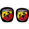 Abarth Adesivo 3D Logo Scudetto Ufficiale per Fiat Bravo, Anteriore e Posteriore, 75 x 69 mm, 71 x 65 mm, Rosso