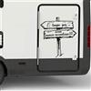 Generico Adesivo sticker camper frase frasi AVVENTURA MARE MONTAGNA SOLE STELLE -caravan roulotte- accessori grafiche fiancata scegli colore cod.1977 (070 Nero, cm 56 x 60)