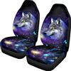 NDISTIN Cutsom, set completo di 2 coprisedili per auto, motivo: lupo grigio, set completo di 2 coprisedili per auto, camion, SUV o furgoni