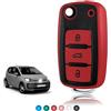 TOOMUME Cover Chiave TPU Texture in Pelle, Custodia Chiave Copri Chiave Adatto per VW Volkswagen Golf 4/5/6 Multivan T5 Polo Up Caddy Beetle Sharan Jetta Bora Seat Ibiza Skoda Fabia
