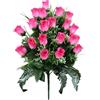 Generic Ornamenti da giardino per cimitero, 2 mazzi di fiori, 18 fiori di seta, rose finte in seta, decorazioni commemorative per il giorno dell'estate, con nodo rosso, ghirlande commemorative
