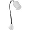 ledscom.de Lampada con attacco GU10 WAIKA Collo d'oca, interruttore, bianco incl. lampada GU10 LED 450lm bianco