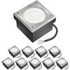 ledscom.de 10x pietra da pavimentazione LED NEOLUM per esterni, IP67, angolare, 10 x10cm, incl. lampadina GX53, 56lm, bianco