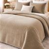 Clara Home Milano Clara Home Trapuntino Matrimoniale Primaverile, Copriletto Mezza Stagione in Velluto a Costine, Trapunta Leggera Tinta Unita, Coperta Letto Morbida Elegante Made in Italy, Tortora