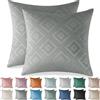 Ystyle Federe Cuscini Divano 50x50 2 Pezzi, Copricuscini Divano in Vellut per Camera da Letto Natalizie, Decorativi Federa per Salotto Soggiorno Elegante Moderni Fodere Arredo, Grigio