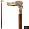 Medieval Replicas Bastone da Passeggio in Legno di Palissandro e Manico in Ottone Massiccio a Forma di Testa di Bassotto, 94 cm, di qualità, Marrone e Oro, Elegante, Il miglior Regalo di Natale