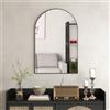 HOMCOM Specchio da Parete ad Arco 60x90 cm, Specchiera Bagno con Cornice in Lega di Alluminio e Vetro, Specchio Bagno con Pellicola Anti Scheggiatura per Camera e Soggiorno, Nero