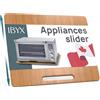 Ibyx Vassoio Scorrevole In Bambù Con Ruote, Naturale, 53,5 X 38 X 1,5 Cm | Base In Bambù Con Ruote Silenziose In Gomma; Portata 18 Kg; Per Macchina Da Caffè, Friggitrice Ad Aria E Robot Da Cucina.