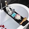 Generic Vassoio da bagno, Organizer regolabile per vasca da bagno, Design retrattile e drenante, Nero