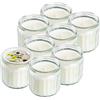 Ikea ADLAD - Mini candele profumate bianche in barattoli di vetro, legni scandinavi e agrumi, 12 ore ciascuna, set da 8