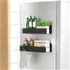 LWLWA 2 Pezzi Portaspezie da Parete, Ripiano Magnetico per Frigorifero, Mensole Magnetiche Frigo con 4 Ganci, Salvaspazio Porta Spezie per Cucina Nero, per Cucina, Bagno e Camera da Letto