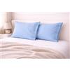 GBiancheria Coppia Federe Cotone 52x82 cm 57 Fili con Bottoni, Azzurro