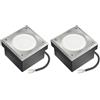 ledscom.de 2x GX53 pietra da pavimentazione a terra luce da incasso NEOLUM per esterni, IP67, angolare, 10 x10cm, incl. pinza per lampade