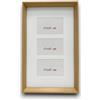 Generico Portafoto da Parete Multiplo 45x28 cm, Legno Naturale - 3 Foto da 10x15 cm - Collage di Cornici Vetro Infrangibile e passepartout - Legno Mdf - supporto Verticale orizzontale (3 Foto)
