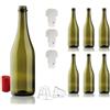 Firmadigaranzia srl BOTTIGLIA EMILIANA PER VINO E SPUMANTE PROSECCO 750 ML CON PREDISPOSIZIONE TAPPO CORONA COLORE UVAG + Tappi alettati e gabbiette - BOTTIGLIA VUOTA PER VINI PREGIATI - TAPPI CORONA SUGHERO E PLASTICA
