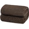 Yebeda Coperta Plaid Pile per Divano e Letto Matrimoniale, 230 x 270 cm | Coperta in Flanella a Motivo Waffle, Leggera, Morbida, Calda, Copridivano, Copriletto per Tutte le Stagioni, Caffè