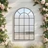 Reflix Specchio da giardino per esterni, 90 x 60 cm, specchio da parete per decorazione, specchio da finestra con cornice in alluminio per corridoio, soggiorno, camera da letto, ingresso, nero