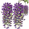 Generico 2 Pezzi Pianta Finta Cadente, Fiori Artificiali Piante Finte Cadenti, Piante Artificiali di Petunia Appese, Fiori Finti per Esterno e Interno, Decorazioni per Balcone e Matrimoni