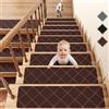 JIABOOK 15 tappetini per scale in legno, 20,3 x 76,2 cm, adesivi per gradini delle scale, antiscivolo, riutilizzabili, per bambini, anziani e animali