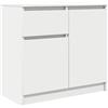 vidaXL Credenza con Cassetto Bianco 71x35x65 cm in Legno Multistrato, Mobile Contenitore, Mobile credenza, Armadio corridoio, Mobile Buffet
